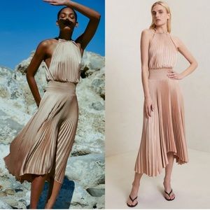 A.L.C. Renzo II Pleated Midi Dress in Bella Nude Size 0